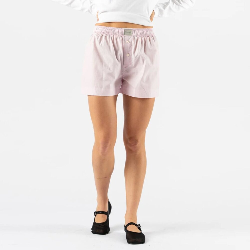 Women’s Pink Cotton Boxer Pajama Shorts